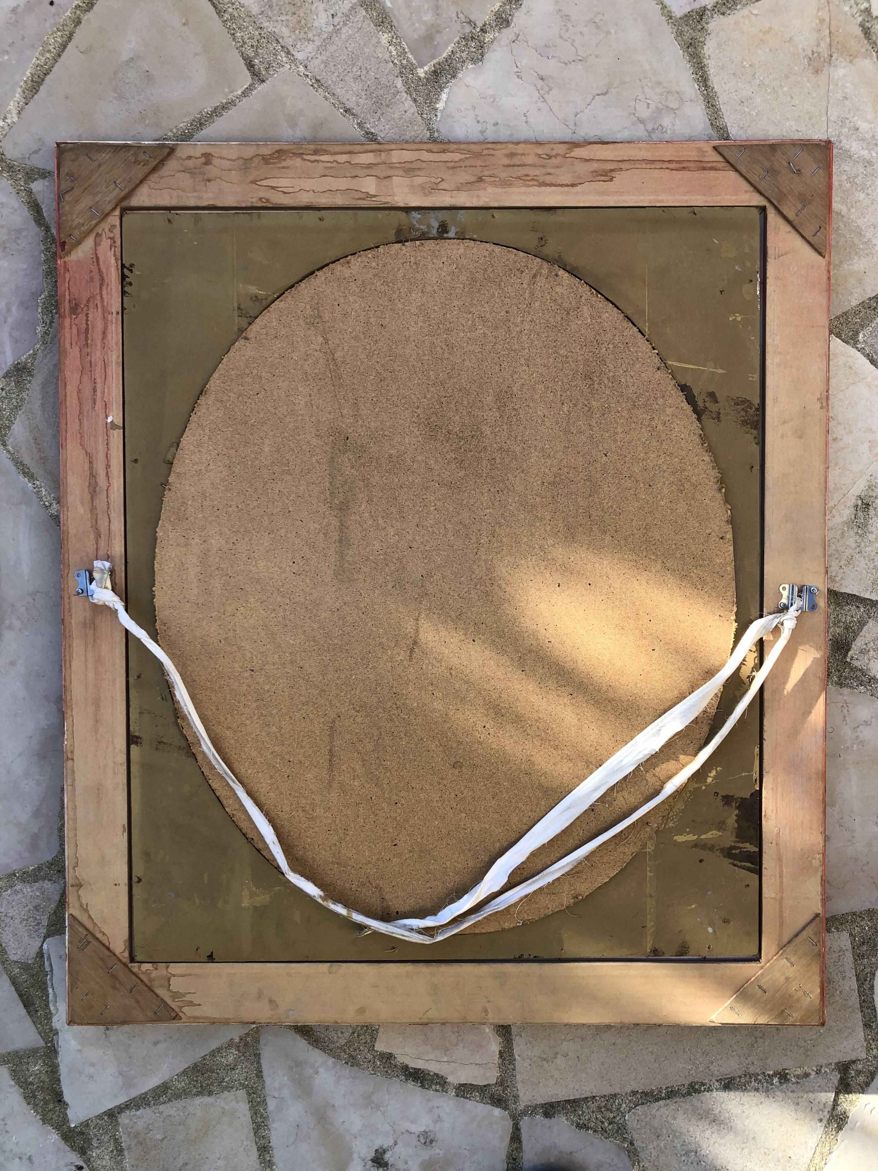 Golden wooden mirror 67 x 77 cm