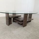Vintage granite coffee table by Willy Ballez, 1970s