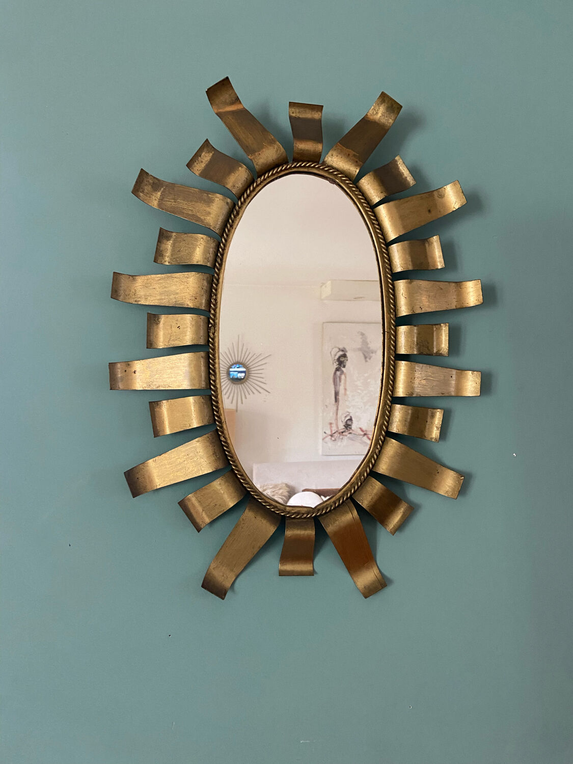 Vintage gilded metal mirror