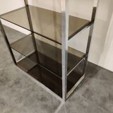 Vintage chrome bookcase, 1970