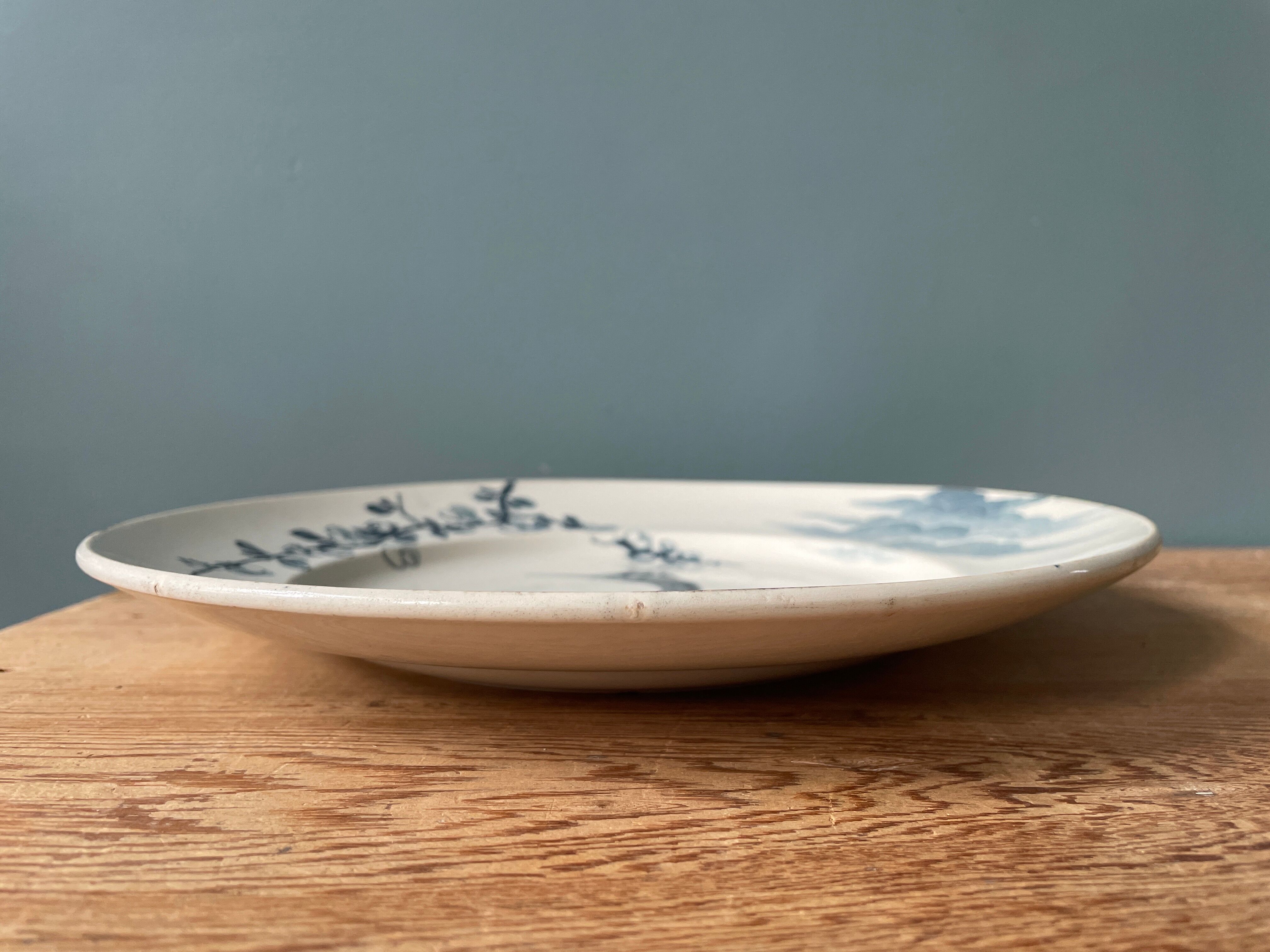 Old round dish Keller and Guérin Lunéville