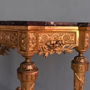 Console époque XIXème bois et stuc doré de style Louis XVI