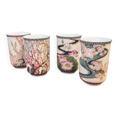 4 tasses japonaises Franklin Porcelain – Édition limitée 1981