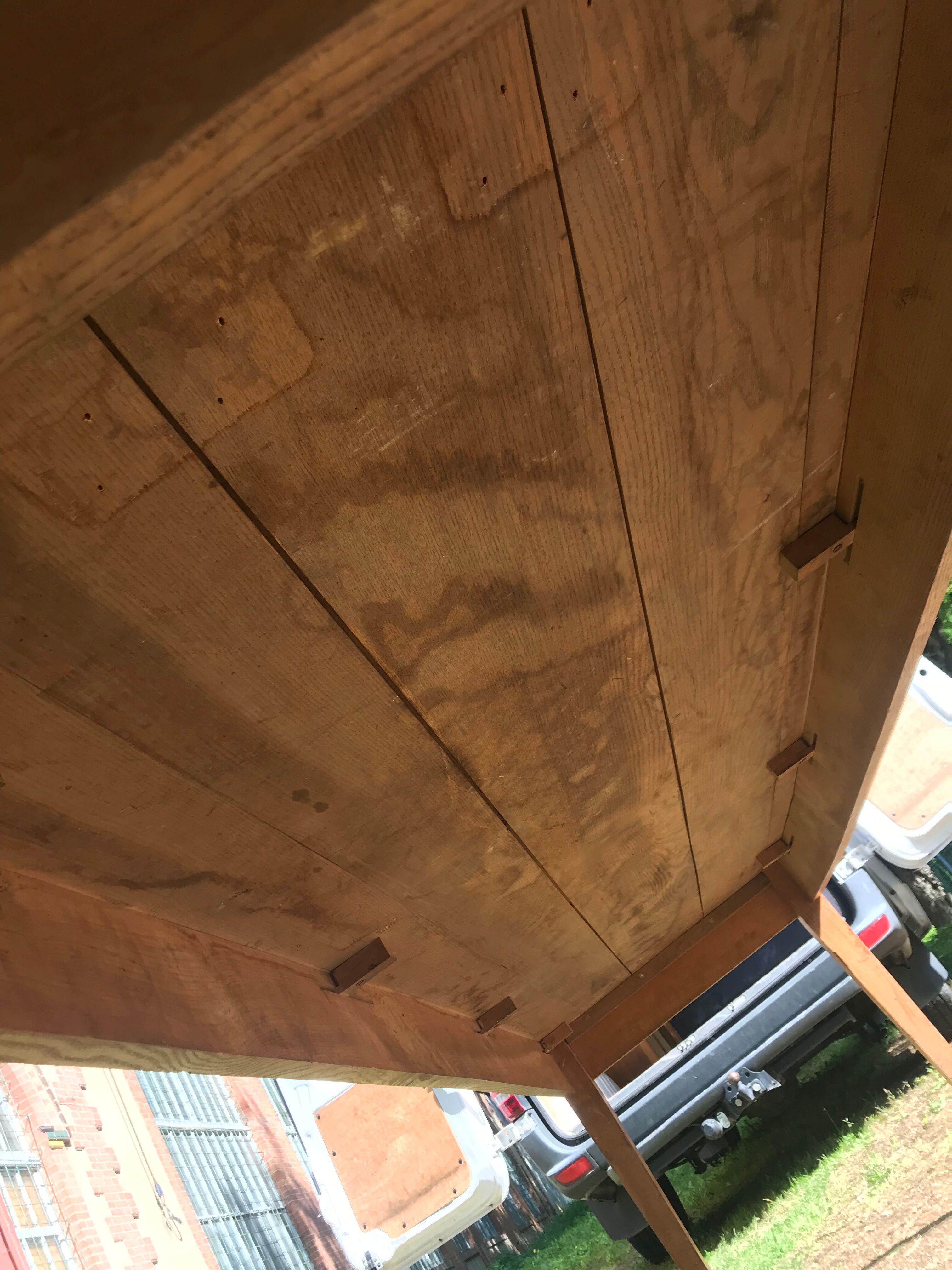 Farm table and two benches