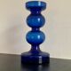 Vase bleu en verre vintage 1970