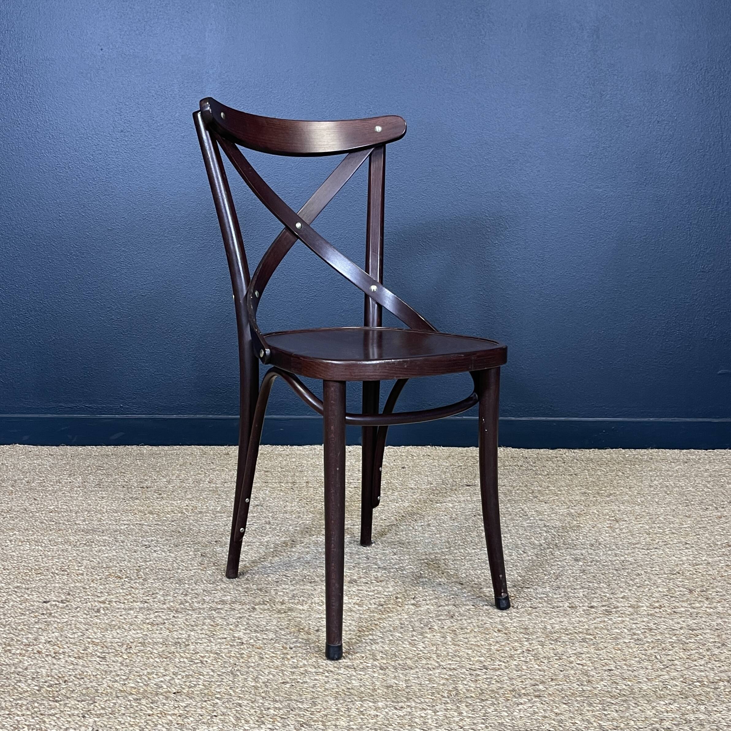 Set of 6 bistro chairs, josephine model, dark wood