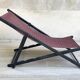 Folding deck chair WOOD and CANVAS Vintage