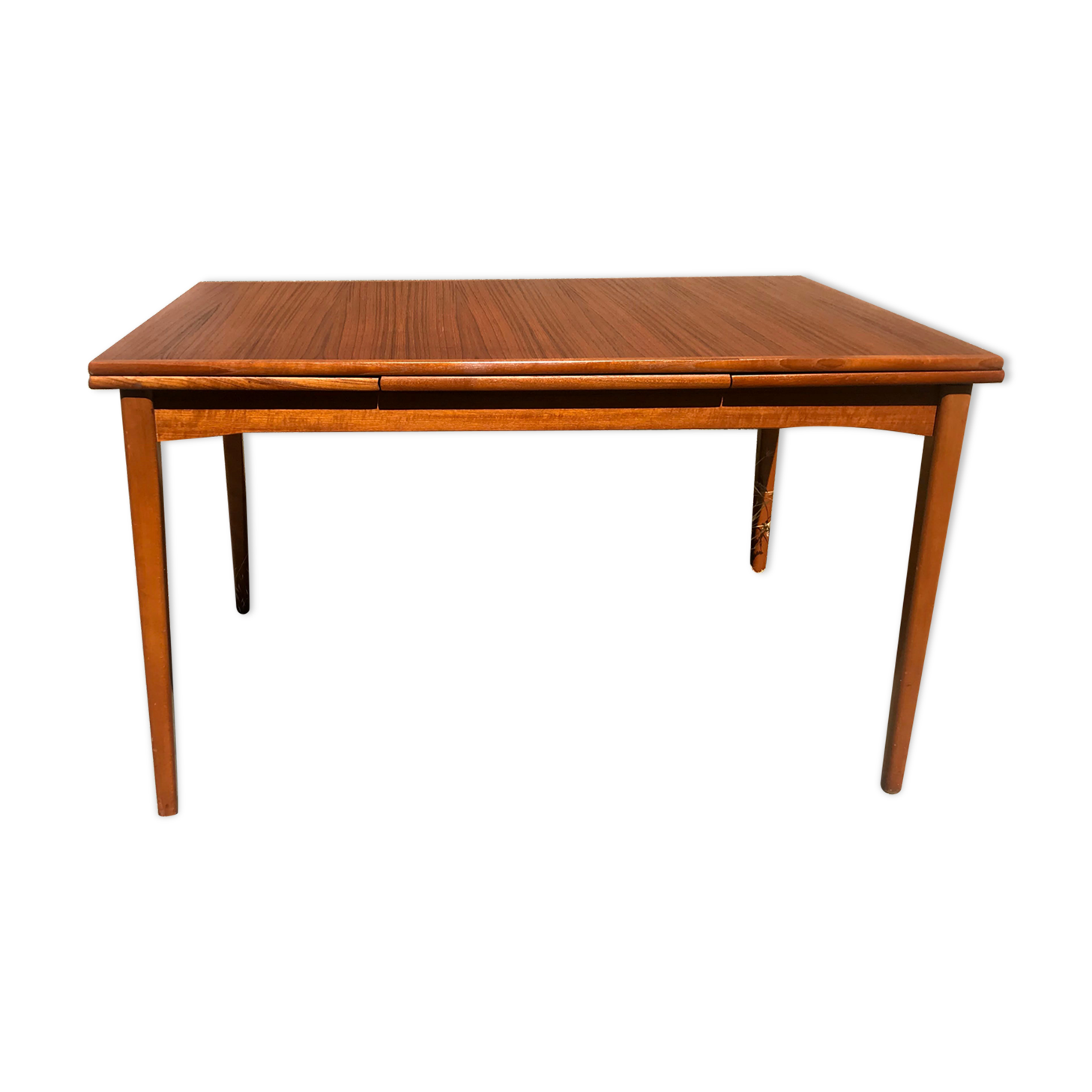 Extendable dining table with vintage 60s teak extensions
