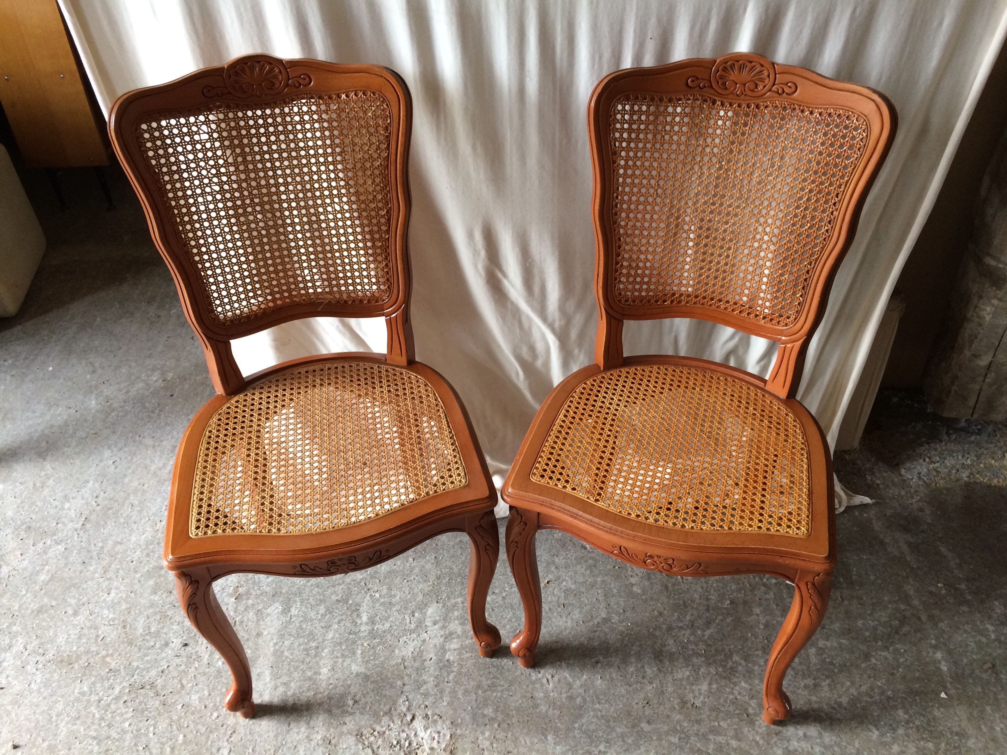 Series of 8 Chairs Style LOUIS XV Wood - Assise - Vintage Cannés File