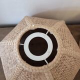 Pair of vintage rattan lampshades