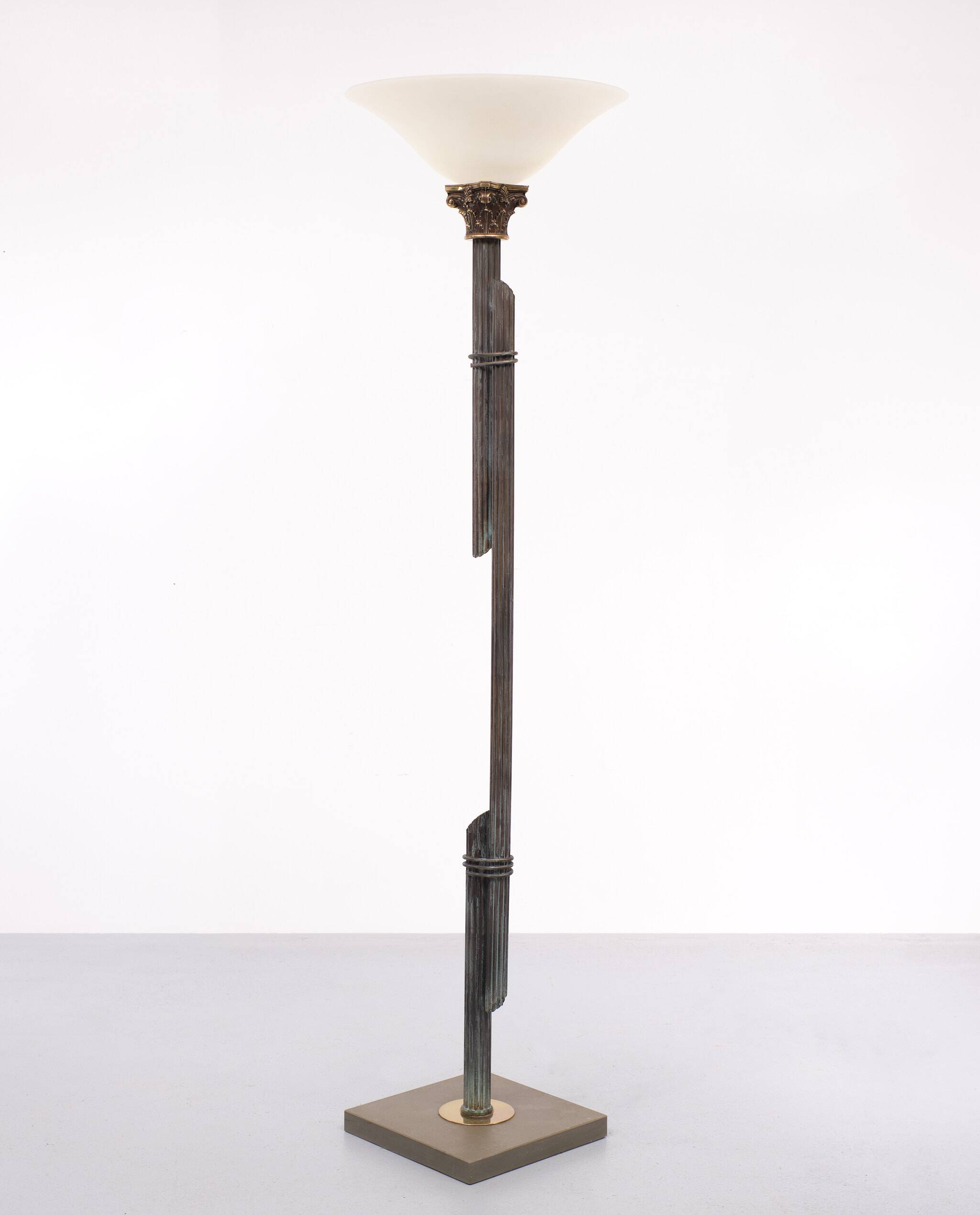 Greek revival bronze floor lamp, 1980s, italy
