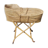 Vintage rattan cradle