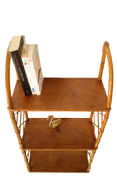 Vintage wall shelf 60's bamboo wicker