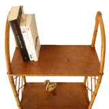 Etagère murale vintage 1960 bambou osier