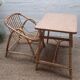 Set desk and armchair child rattan wicker 70s