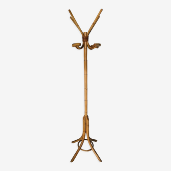 Coat rack in rattan and bamboo