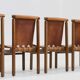 Mid-Century Italian Leather Dining Chairs By Ilmari Tapiovaara , set of 6