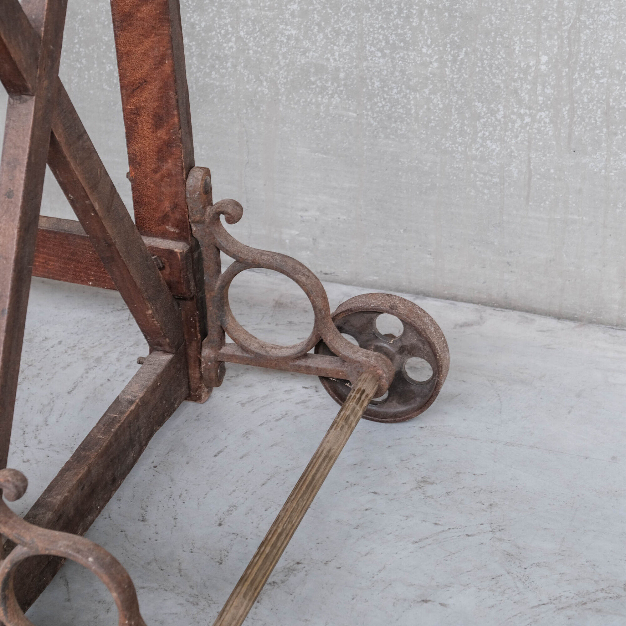 Antique industrial wooden french staircase