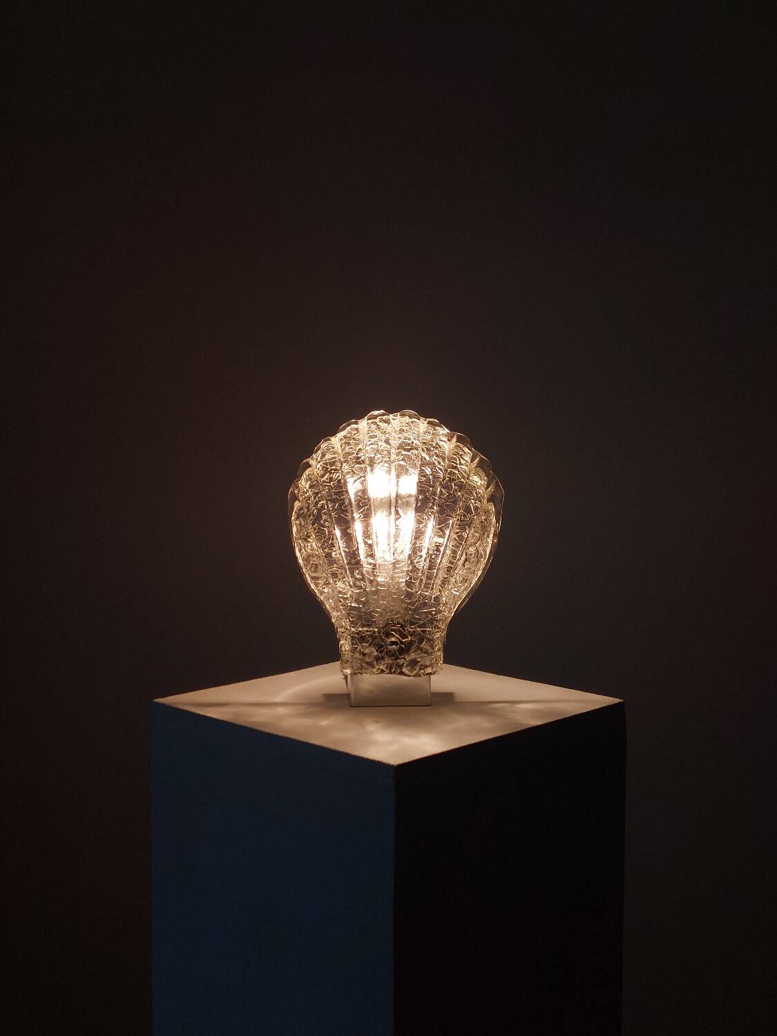 Vintage Murano craquelee glass chrome wall lamp