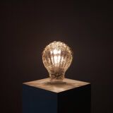 Vintage Murano craquelee glass chrome wall lamp