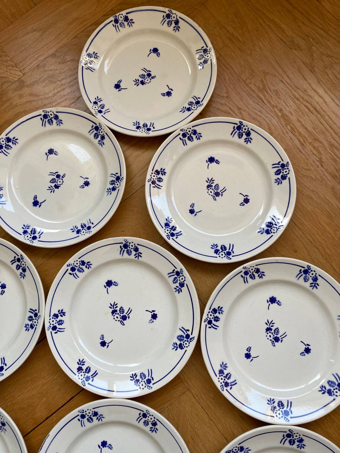 Saint Amand dessert plates blue flowers