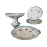 1 lot d'assiettes dessert et compotier en porcelaine monogrammes or fin - service de table