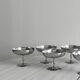 6 matt stainless steel footed bowls, Letang Remy style