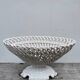 White woven ceramic fruit bowl