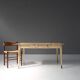 Painted Wooden Farm Table with Tapered Legs, France 1800s
