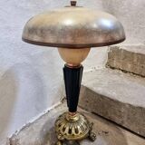 Vintage Art Deco Table Lamp – Copper, Brass & Bakelite – Mushroom Shade – 1920s