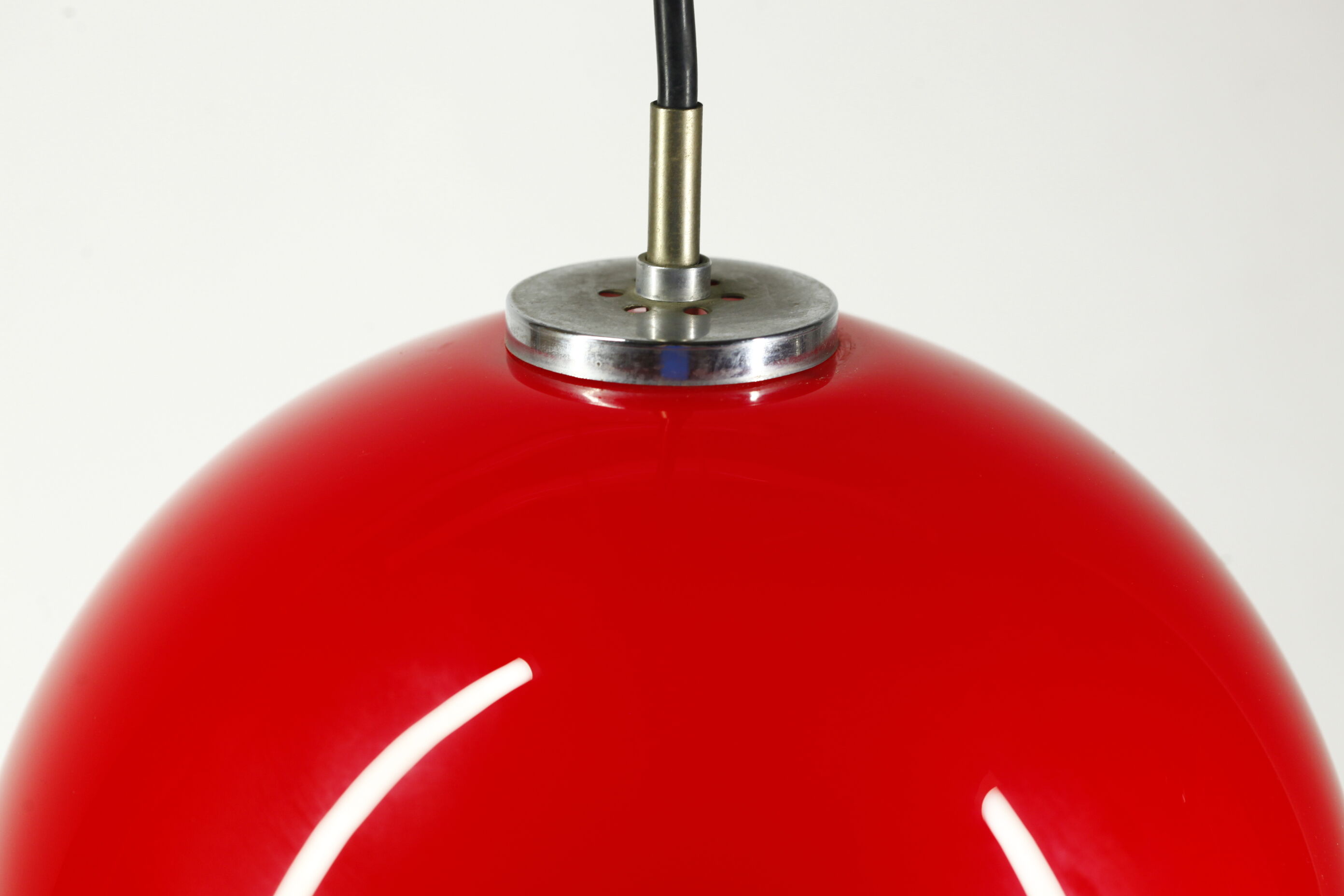 Peill & Putzler red glass ceiling lamp Germany 70s