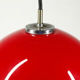 Peill & Putzler red glass ceiling lamp Germany 70s