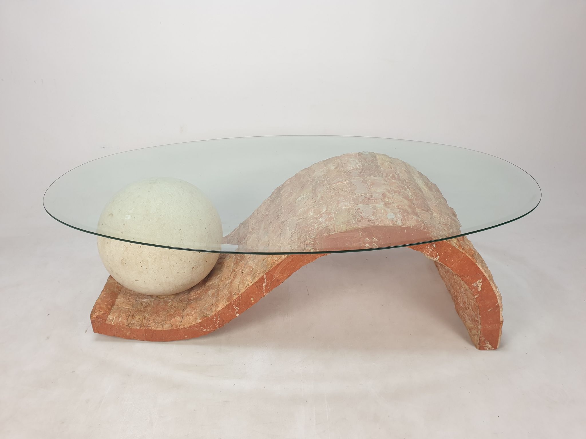 Table basse en pierre fossile de Magnussen Ponte, années 1980