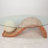 Table basse en pierre fossile de Magnussen Ponte, années 1980
