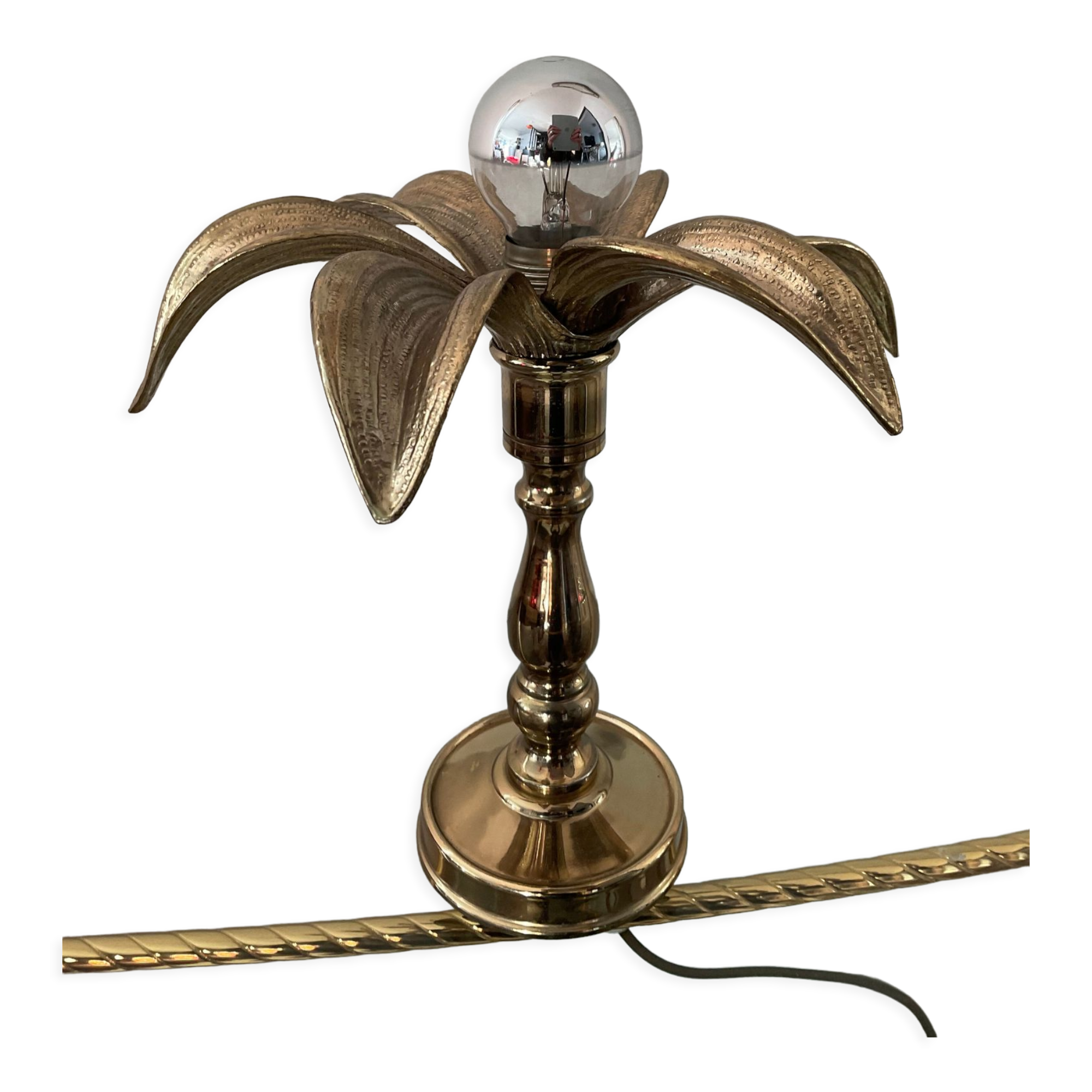 Golden palm lamp from the 70s