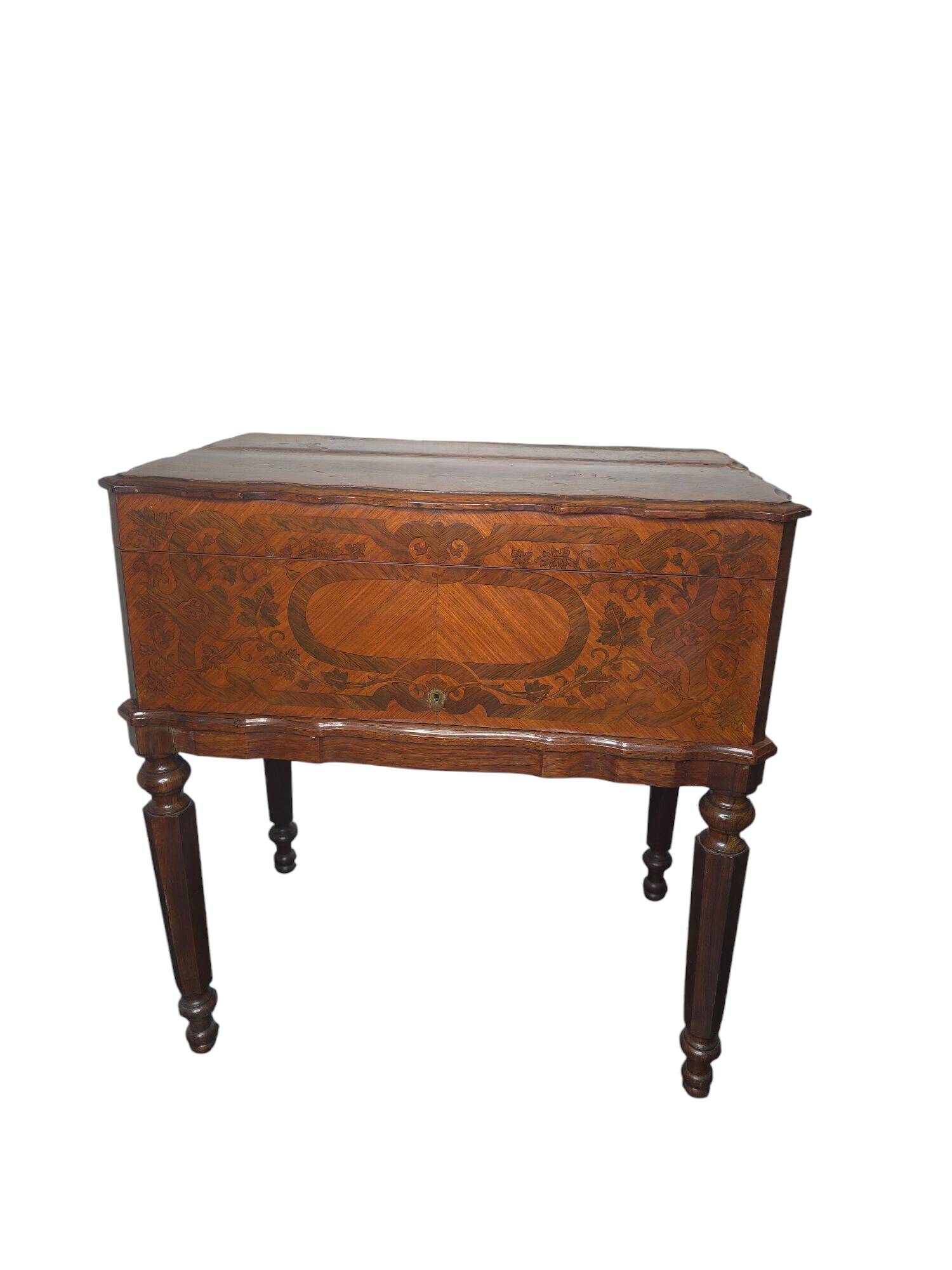 Marquetry silverware cabinet