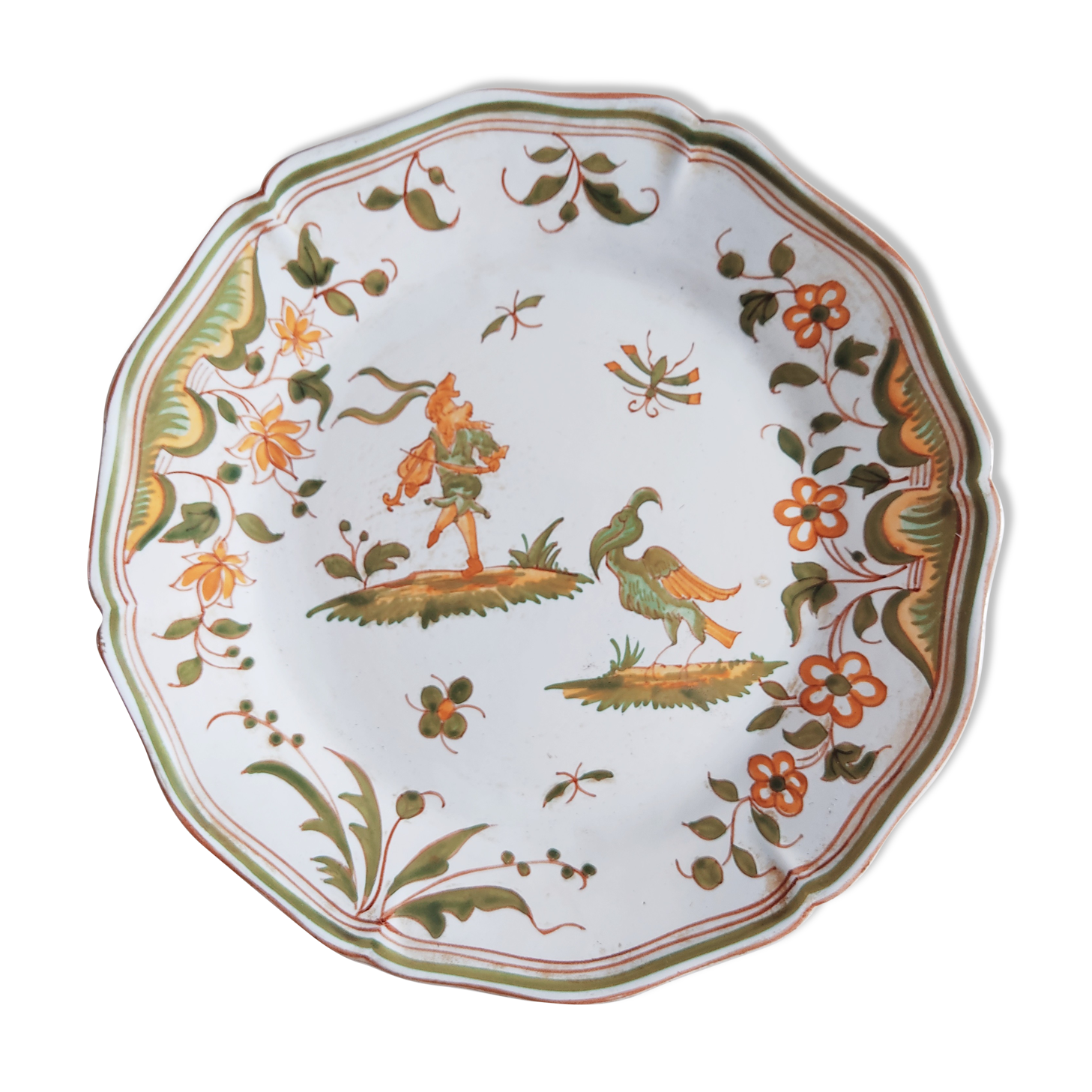 Hand-painted earthenware plate