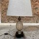 Table lamp or living room travertine and silvered metal Philippe Barbier