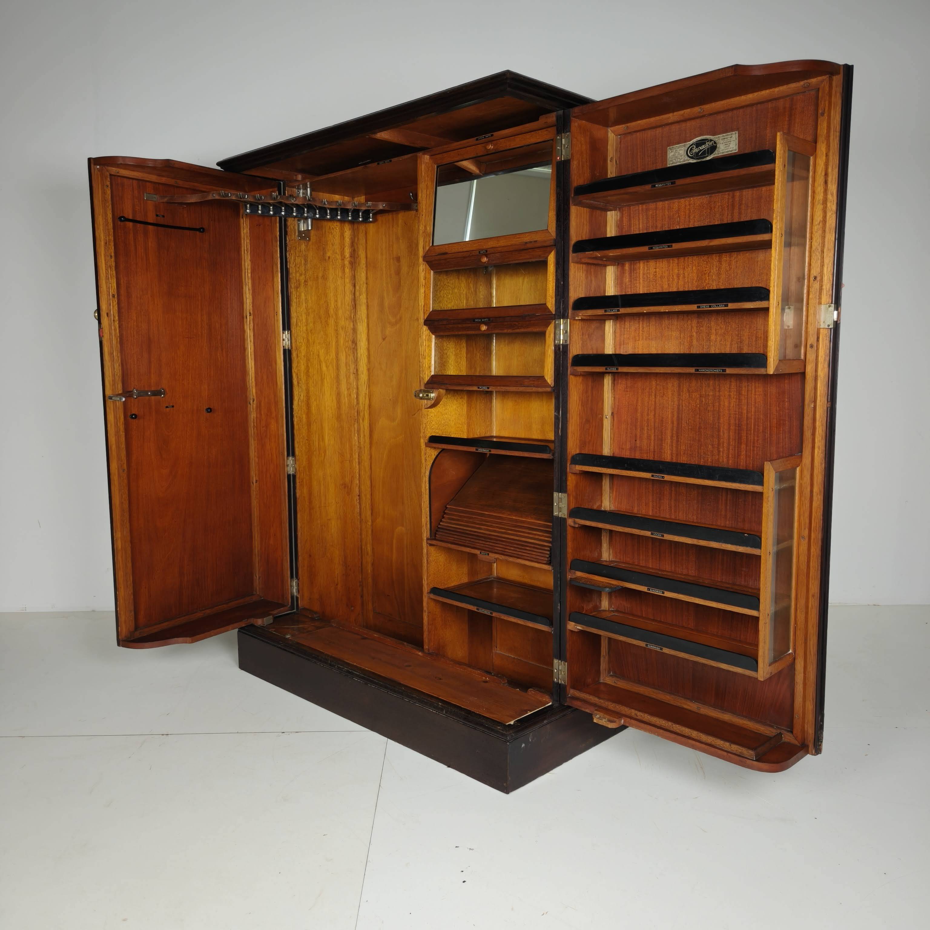 1920s Compactom Ltd Gentleman’s Wardrobe – Complete Fitted Interior