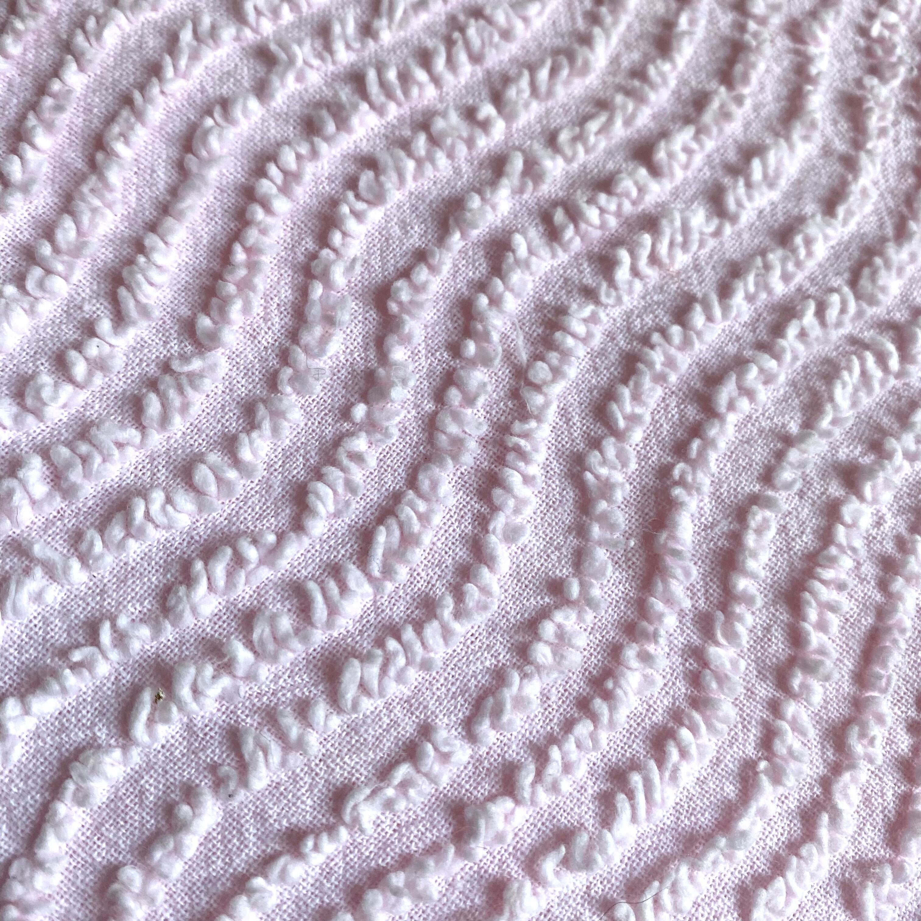 Vintage tuft caterpillar pink bedspread 160x220