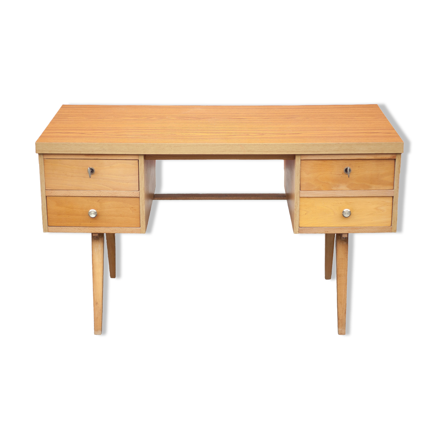 German 60s office in beech wood, compass feet