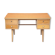 Bureau années 60 allemand en bois de hêtre pieds compas