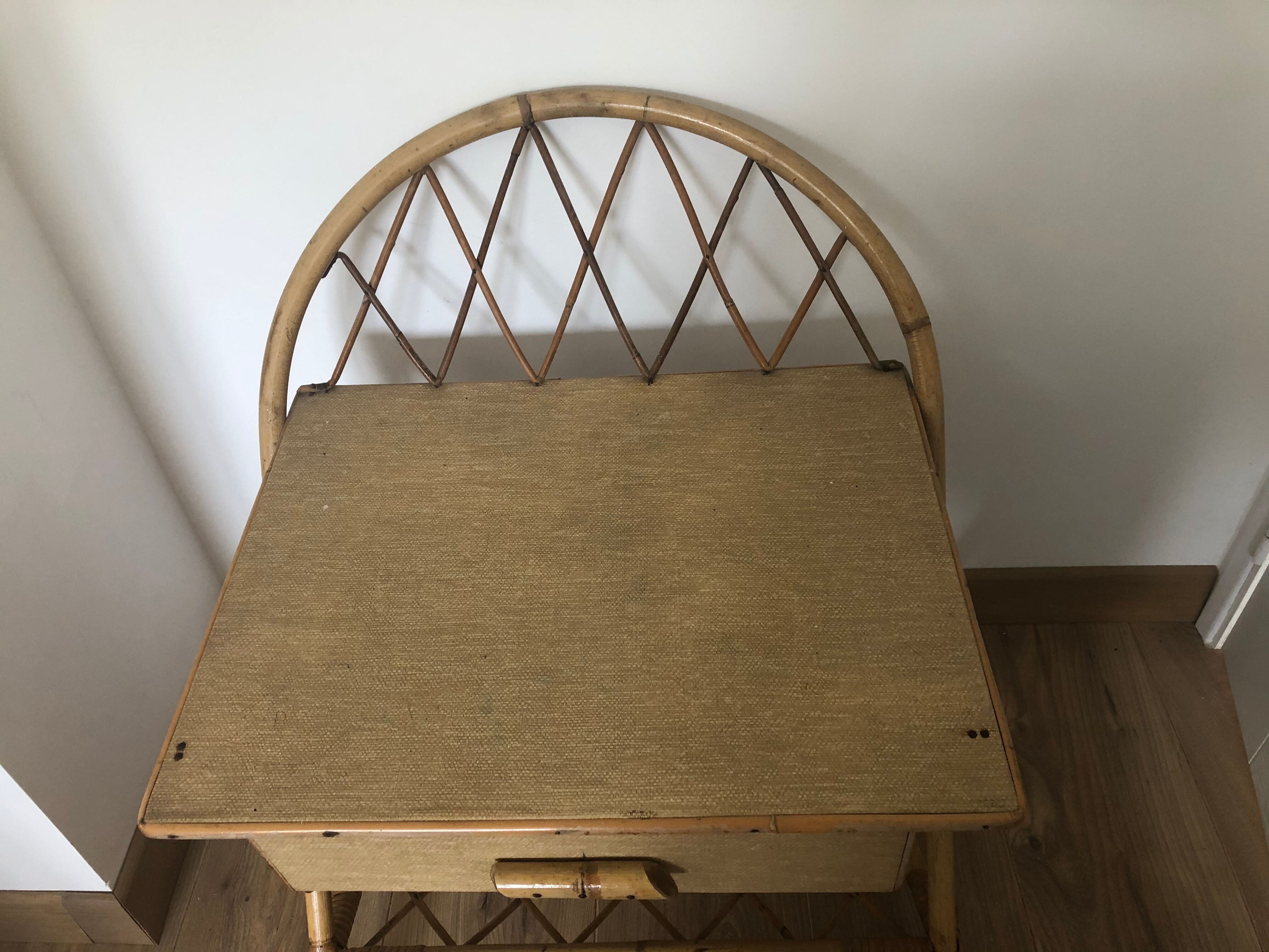 Vintage rattan nightstand