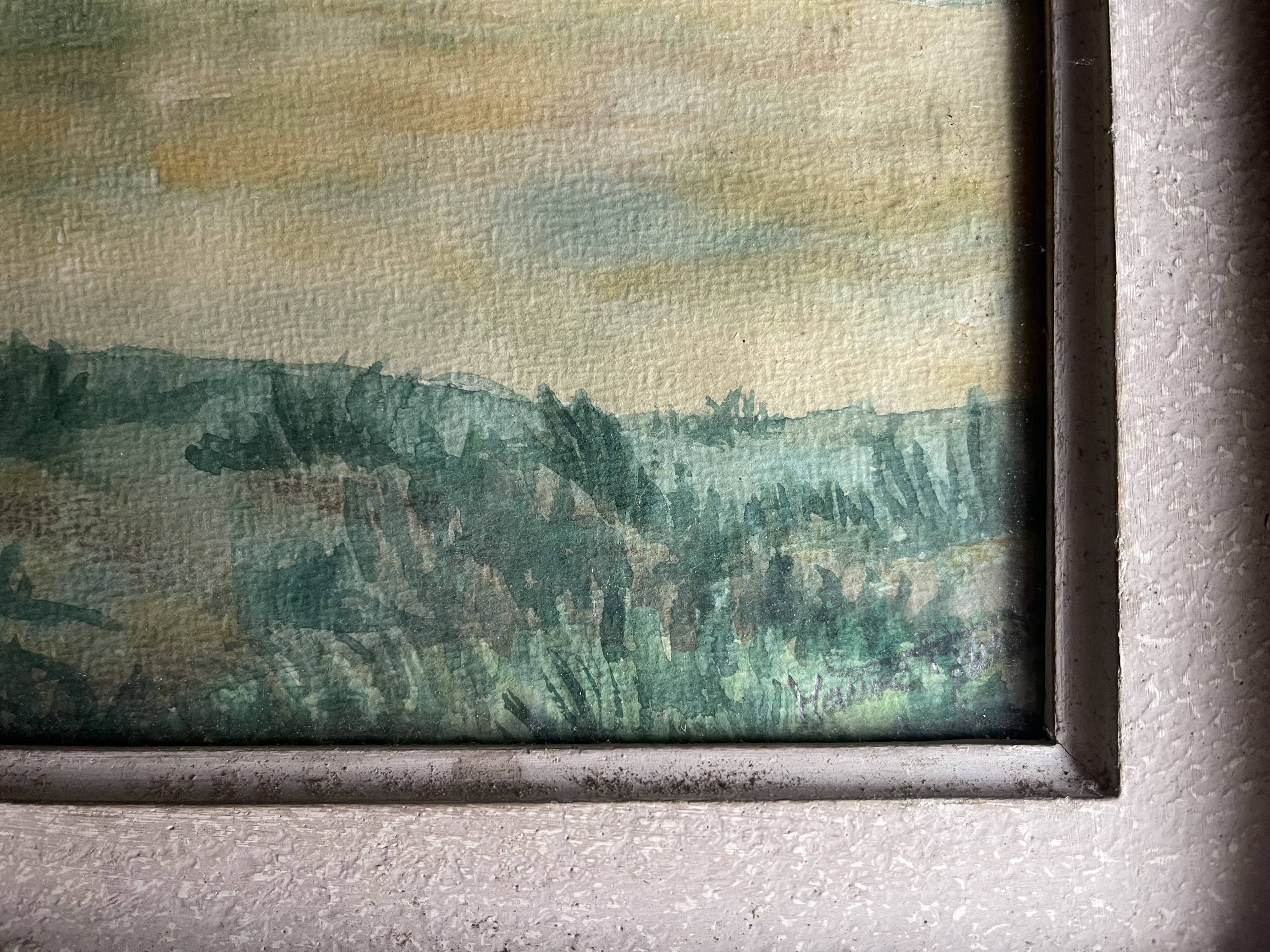 Peinture aquarelle originale, signée Paul Maurice