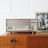 Mid century radio, tube radio europa 3030 with wood paneling