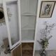 Corner display cabinet with shabby chic patina from the 19th century Gustavian period