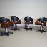 4 x '80s Italian barber chair, height adjustable