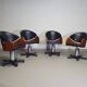 4 x '80s Italian barber chair, height adjustable