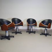 4 chaises de barbier italiennes des années 80, réglables en hauteur