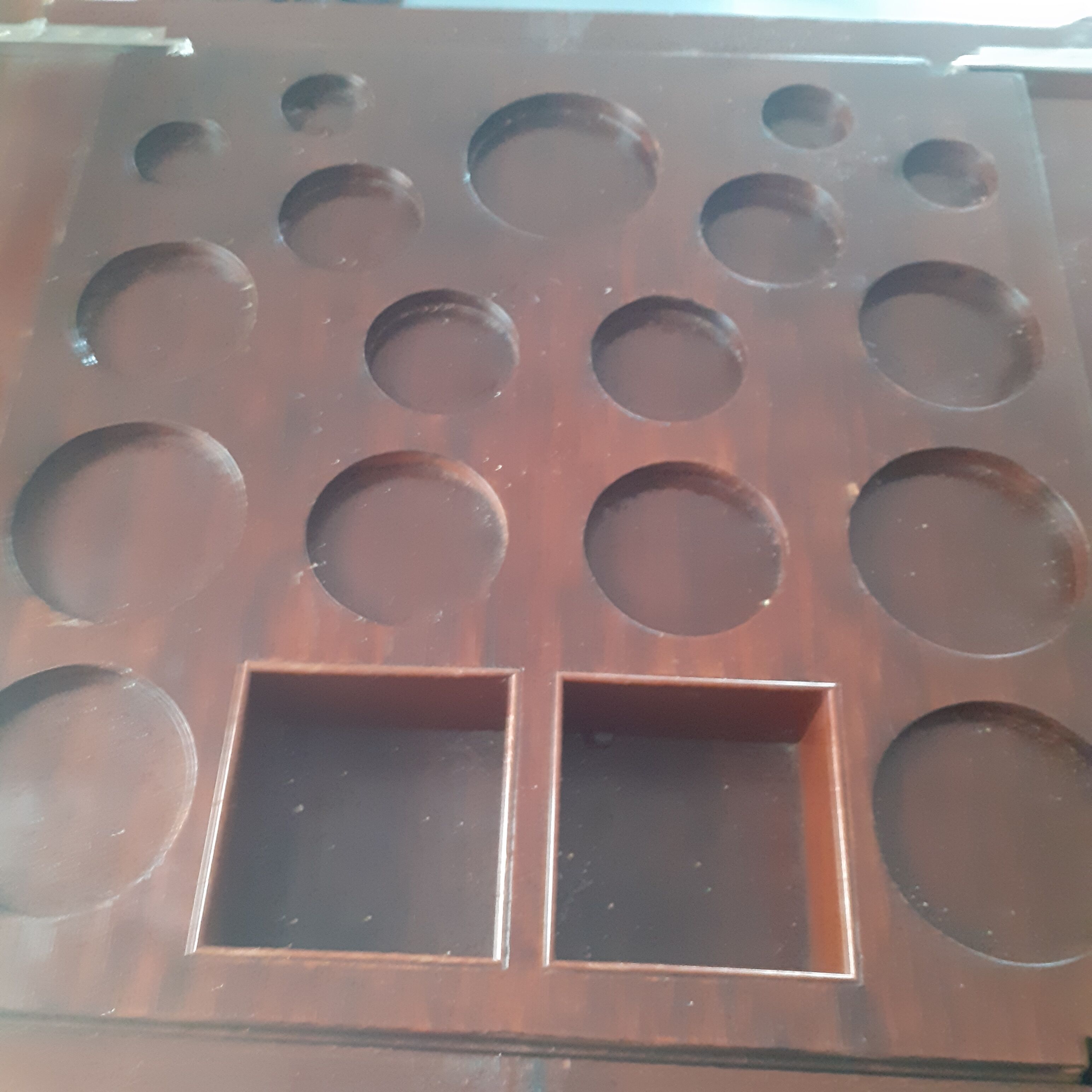 Square mahogany bar table, years 50